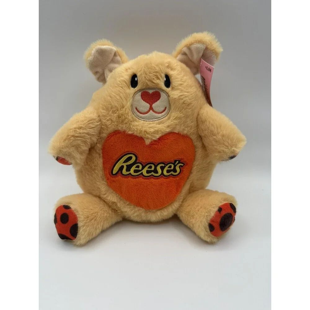 NEW 10 in Dan Dee Reese's Heart Bear Plush Stuffed Animal Toy Tan Orange Cute
